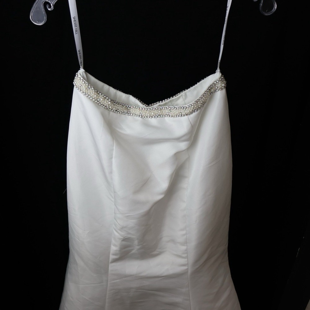 Sherri Hill 51230 Ivory Lace Pearl Mermaid Prom Formal Gown NWT Size 4 w/ Bag - Picture 6 of 16